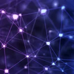 Visualizzazione astratta di un processo decisionale complesso, con nodi luminosi interconnessi che rappresentano dati e alternative, e linee sfumate che indicano incertezza ed esitazione, in una palette di colori blu e viola high-tech, obiettivo grandangolare 20mm per dare un senso di vastità, messa a fuoco nitida sui nodi centrali.