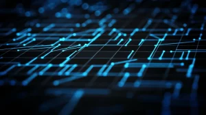 Rappresentazione astratta del grafico di una permutazione matematica su un campo finito. Punti discreti sono visualizzati su un piano, alcuni dei quali formano brevi segmenti di linea retta (terne collineari). Lo sfondo suggerisce una griglia discreta. Illuminazione drammatica con profondità di campo. Prime lens, 50mm, depth of field.