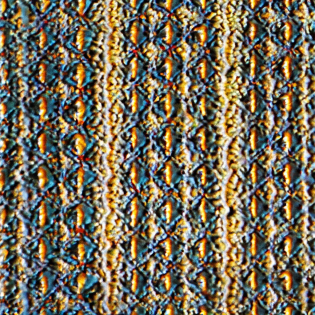 Immagine astratta e fotorealistica della struttura cristallina di un film sottile multiferroico (BiFeO3) che subisce una trasformazione indotta dalla solfurazione, visualizzando il cambiamento nell'ordinamento magnetico. Macro lens, 80mm, high detail, controlled lighting, focus sulla transizione strutturale.