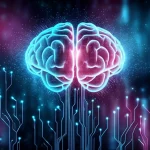 Illustrazione concettuale dell'apprendimento gerarchico contrastivo applicato alla classificazione del testo multi-etichetta, mostrando un albero di etichette stilizzato e luminoso i cui rami si trasformano in percorsi di dati che convergono verso un cervello digitale centrale. Stile object photography, macro lens 100mm, high detail, precise focusing, sfondo astratto blu e viola.