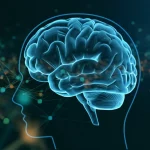 Visualizzazione 3D astratta e luminosa di cluster di dati colorati (blu, verde, arancione) che fluttuano e sono interconnessi da linee sottili, con la silhouette stilizzata di un cervello umano sovrapposta in trasparenza, obiettivo grandangolare 24mm, messa a fuoco nitida sui cluster centrali, sfondo scuro, simboleggia il confronto tra il clustering algoritmico e il ragionamento esperto umano.