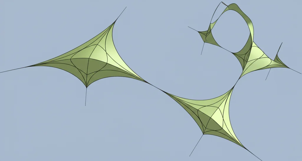 Visualizzazione concettuale del Teorema di Fischer-Grauert in ambito algebrico, mostrando una famiglia di varietà proiettive lisce su uno schema base ridotto, con fibre isomorfe che diventano triviali localmente nella topologia étale. Stile fotorealistico, obiettivo prime 35mm, profondità di campo, illuminazione soffusa.