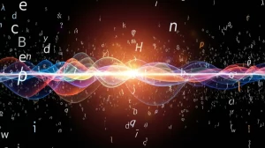 Rappresentazione concettuale della corrispondenza algebrica tra equazioni differenziali stocastiche (visualizzate come traiettorie multiple e ramificate) e il formalismo MSR (rappresentato da una struttura a rete quantistica), unite da un ponte luminoso fatto di simboli matematici algebrici. Stile fotorealistico astratto, wide-angle 20mm, sharp focus, colori vibranti su sfondo scuro.