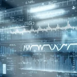 Visualizzazione astratta di un'intelligenza artificiale che analizza dati medici in tempo reale provenienti da una macchina per emodialisi. Flussi di dati digitali si intrecciano con grafici di saturazione dell'ossigeno (SaO2) mostrando pattern a denti di sega. Illuminazione high-tech, colori blu e grigio duotone, obiettivo 50mm per un look moderno e pulito, alta definizione.