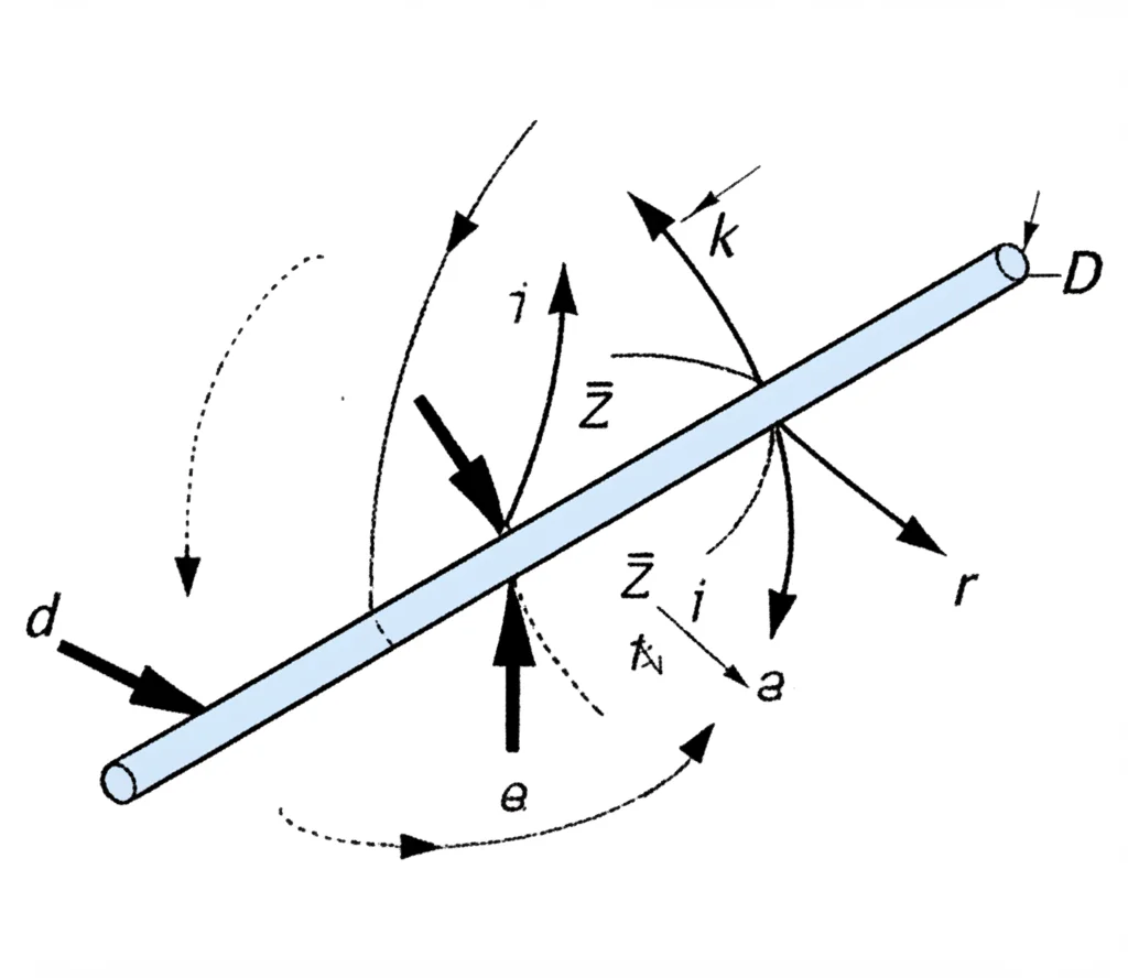 Schema tecnico che illustra il meccanismo di indurimento rotazionale (Rotational Hardening). Mostra una superficie di snervamento iniziale ruotata e una superficie corrente che si espande e ruota verso una posizione isotropa di riferimento nello spazio degli sforzi. Frecce vettoriali chiare, stile disegno tecnico, alta definizione.