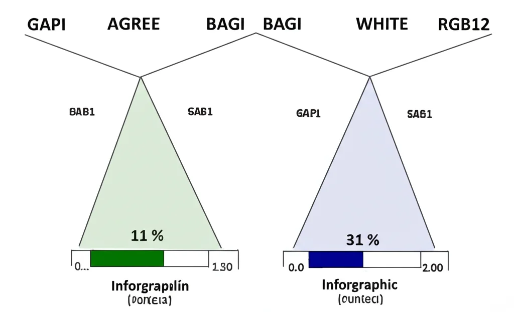 Infografica stilizzata che mostra i pittogrammi GAPI e AGREE e i punteggi Eco-Scale, BAGI e RGB12 per due metodi analitici (uno spettrofotometrico e uno HPLC), evidenziando visivamente la superiorità del metodo spettrofotometrico in termini di verde, blu e bianco. Lente prime 50mm, grafica pulita su sfondo bianco, focus sui colori e sui punteggi.