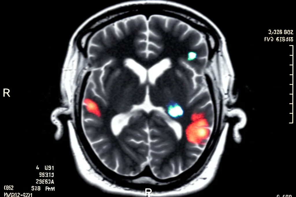 Immagine di una risonanza magnetica cerebrale (RM) in sezione assiale, sequenza DWI, che mostra iperintensità bilaterali brillanti nei talami, indicanti restrizione della diffusione. Stile fotorealistico, illuminazione controllata da sala diagnostica, alto dettaglio, focus preciso sulle lesioni talamiche, obiettivo 35mm.