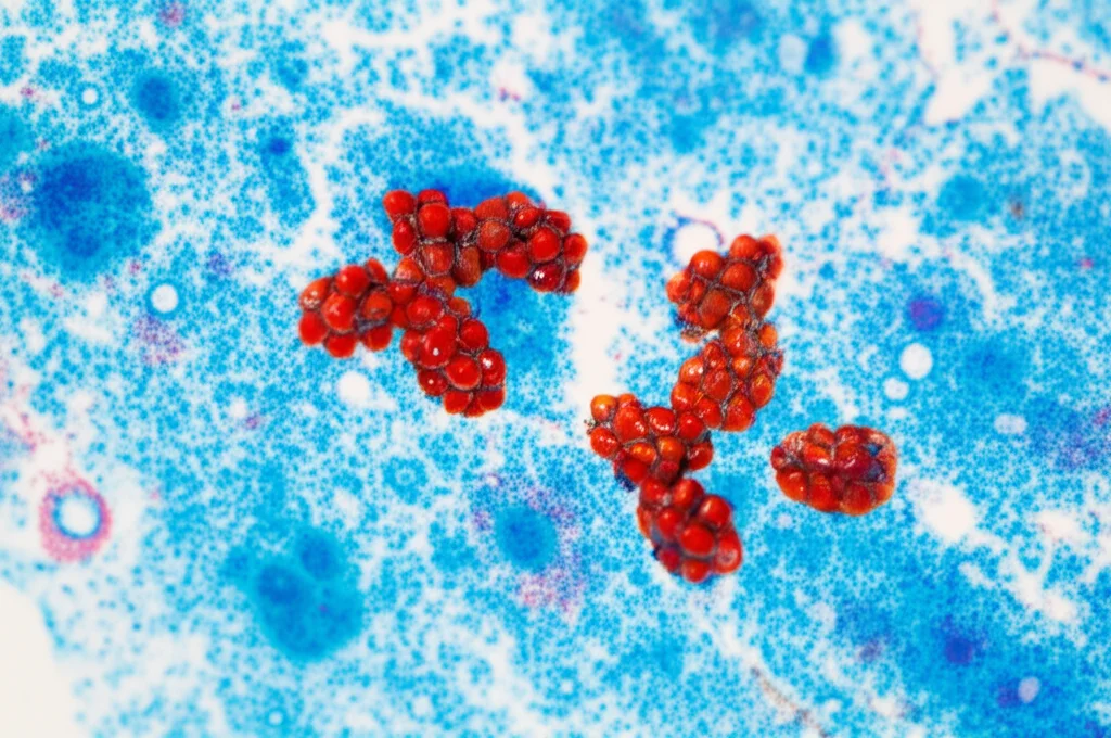 Immagine macro di una barriera emato-encefalica stilizzata con molecole di farmaco (Orelabrutinib) che la attraversano efficacemente per raggiungere il tessuto cerebrale, 100mm Macro lens, high detail, precise focusing, controlled lighting, sfondo scientifico astratto.