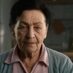 Ritratto fotografico toccante di una donna anziana (sugli 80 anni), sguardo rivolto verso l'osservatore con un misto di saggezza e una leggera vulnerabilità. Luce laterale morbida che illumina metà del viso, creando ombre delicate (stile Film Noir leggero). Obiettivo 50mm, profondità di campo ridotta che sfoca lo sfondo. Toni leggermente desaturati ma caldi. L'immagine evoca la riflessione sull'invecchiamento, la salute e l'importanza nascosta delle connessioni sociali contro isolamento e solitudine.