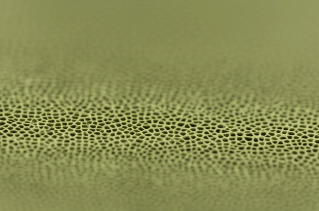 Fotografia macro di un elettrolita ceramico per celle a combustibile, illuminazione controllata, obiettivo macro 100mm, alta definizione, che mostra una struttura porosa ma poco performante prima del trattamento foto-assistito.