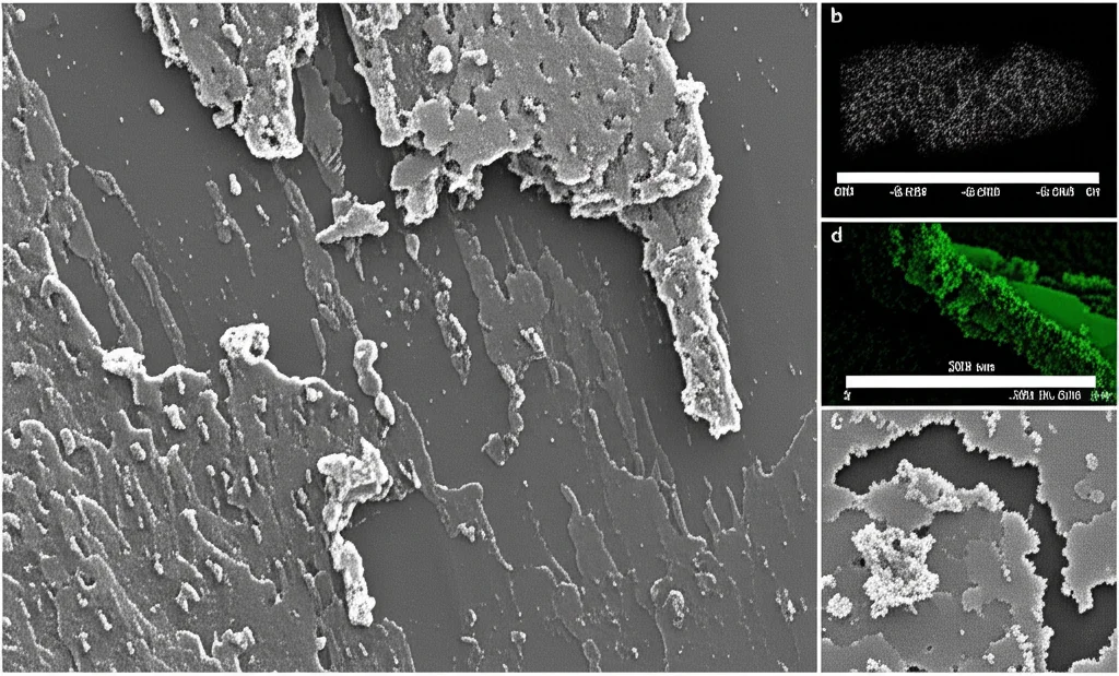 Micrografia elettronica a scansione (SEM) fotorealistica e ad alto contrasto della sezione trasversale di un campione di lega Mo-Si-B prodotto tramite PBF-EB. Si distinguono chiaramente le strutture dendritiche allungate della fase MoSS (grigio chiaro) e le fasi intermetalliche Mo5SiB2 e Mo3Si (grigio più scuro) negli spazi interdendritici. Dettaglio elevato, messa a fuoco precisa su scala micrometrica, illuminazione simulata da elettroni retrodiffusi.