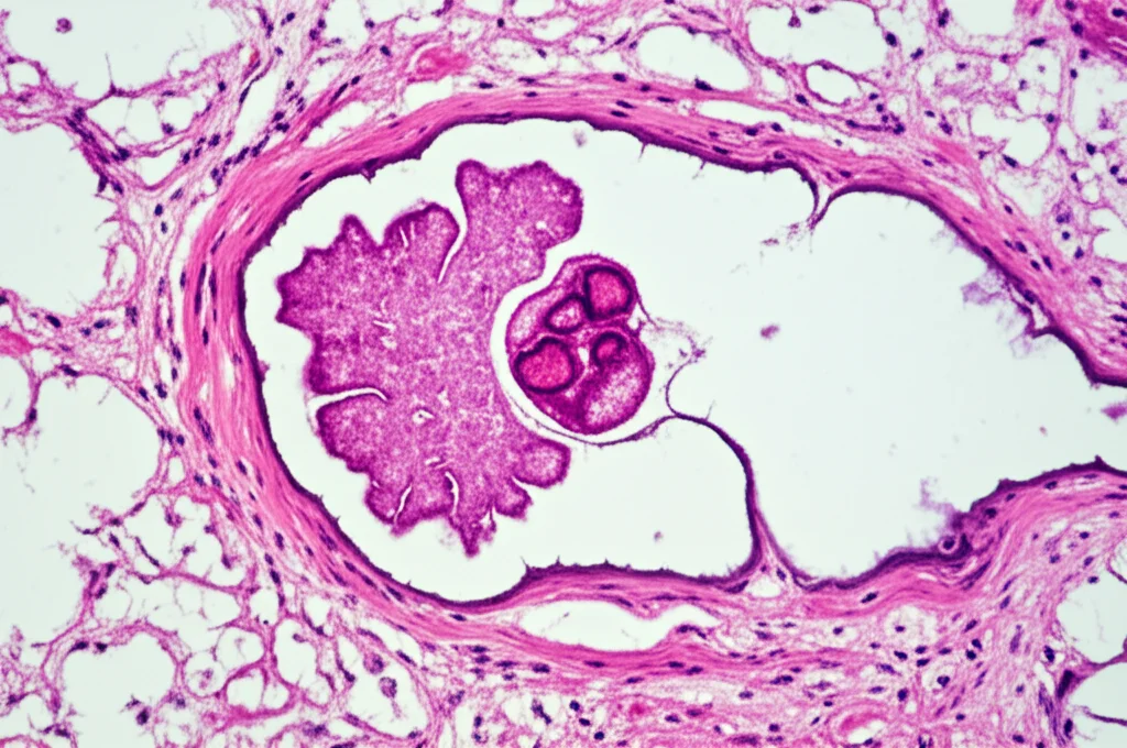 Immagine macro di una sezione di arteria coronaria umana che mostra placche calcificate, illuminazione controllata, alta definizione, obiettivo macro 90mm.