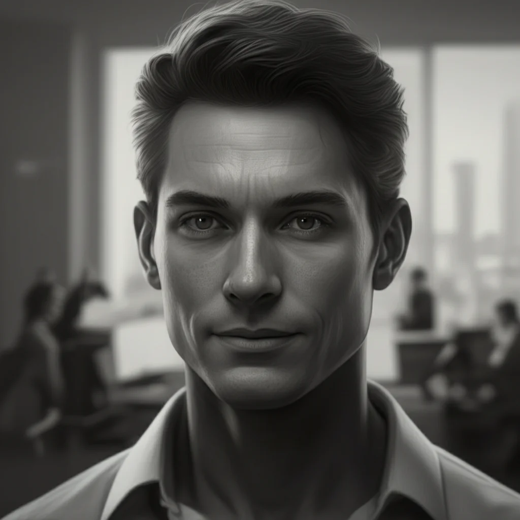 Fotografia di ritratto di un avatar digitale umano dall'aspetto incredibilmente realistico, generato da AI, che sorride gentilmente in un ambiente di apprendimento virtuale luminoso e moderno. Obiettivo prime 35mm, profondità di campo ridotta per focalizzare sull'espressione dell'avatar, illuminazione controllata per un look cinematografico, bianco e nero per un tocco artistico.