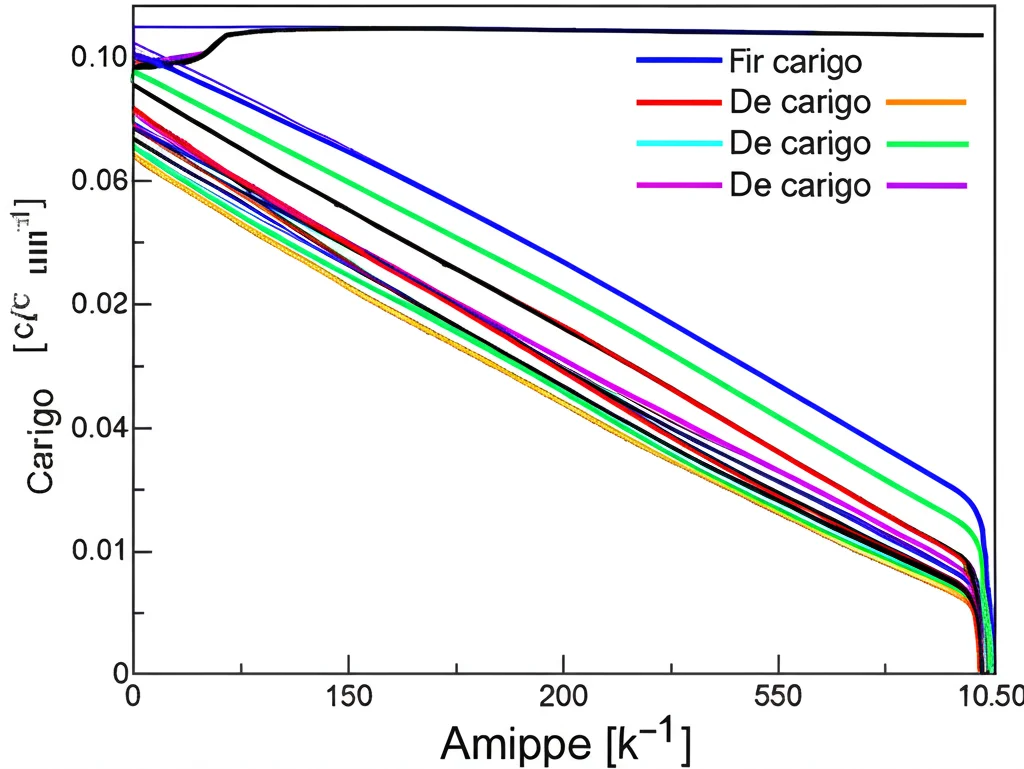 Grafico scientifico che mostra la relazione tra il numero di cicli di carico e lo spostamento di taglio per diverse ampiezze di carico applicate a una giunzione rocciosa. Linee colorate diverse rappresentano ampiezze diverse. Alta definizione, illuminazione neutra.