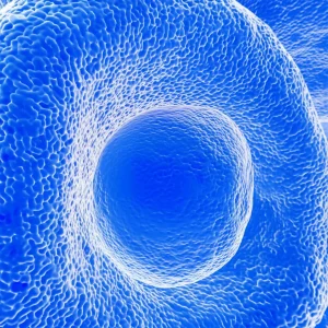 Visualizzazione concettuale di come gli inibitori HIF-PH (molecole stilizzate) inducono uno stato di 'pseudossia' (sfondo con leggero gradiente bluastro a indicare carenza di ossigeno simulata) attivando i linfociti T (figure luminose e attive) contro cellule tumorali del colon-retto (figure più scure e statiche). Prime lens, 35mm, depth of field, duotone blu e giallo per contrasto.