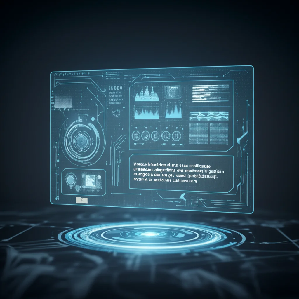 Visione futuristica di una casa intelligente con interfacce olografiche che mostrano la gestione di regole e dati tra più utenti (stakeholders) in un ambiente collaborativo. Prime lens, 35mm, depth of field, duotone blu e grigio high-tech per enfatizzare l'aspetto tecnologico e interconnesso.