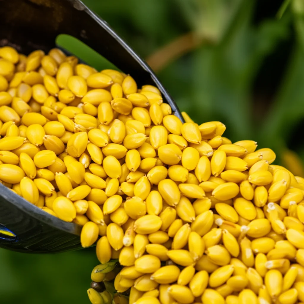 Rapeseed seeds ready for planting, macro lens, 100mm, high detail, controlled lighting.