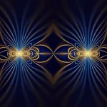 Illustrazione artistica e matematica che mostra i polinomi di Chebyshev come onde eleganti che convergono verso il simbolo di Pi Greco, con un effetto di profondità di campo, utilizzando una palette di colori duotone blu e oro, obiettivo da ritratto 35mm per un focus morbido ma definito.