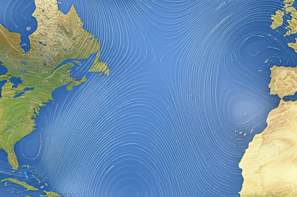 Veduta aerea grandangolare 20mm del Mediterraneo Orientale e del Medio Oriente in estate, con cieli sereni e un'atmosfera che suggerisce un'insolita calma dovuta all'indebolimento della circolazione atmosferica estiva, lunga esposizione per un mare liscio.