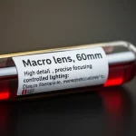 Macro lens, 60mm, High detail, precise focusing, controlled lighting: Close-up view of a blood sample tube labeled for research, hinting at microscopic analysis of cells.
