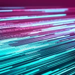 Un'immagine concettuale di un flusso dinamico di dati digitali che viene processato e raffinato da una serie di filtri lineari adattivi, simboleggiati da barre luminose che si aggiustano. Obiettivo prime 24mm, profondità di campo, duotono ciano e magenta, per un look moderno e tecnologico.