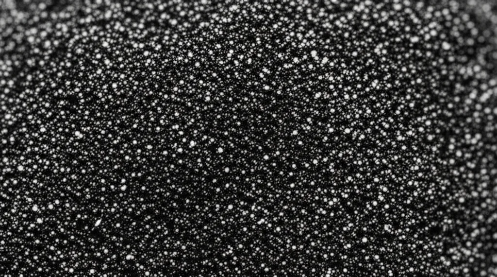 Close-up, lenti macro, 80 mm, di un campione di innovativo cemento in asfalto infuso di nanoparticelle, mostrando la sua consistenza densa e resiliente, sotto illuminazione di laboratorio luminosa e controllata, alti dettagli, messa a fuoco precisa.