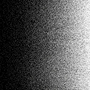 Concetto visivo di un'immagine estremamente rumorosa, quasi puntinista a causa dei pochi fotoni, che si trasforma gradualmente in un'immagine chiara e dettagliata attraverso un processo algoritmico stilizzato, simboleggiando il denoising zero-shot, illuminazione drammatica laterale, profondità di campo ridotta focalizzata sulla transizione.