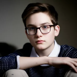 Portrait of a thoughtful teenager, 35mm portrait, depth of field, representing the complex interplay of self-acceptance and social comparison in adolescent mental health.