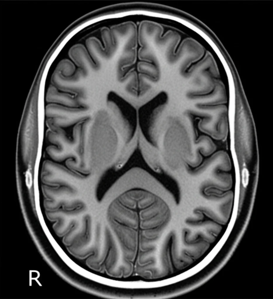 Immagine fotorealistica di una scansione PET cerebrale che mostra l'attività della P-glicoproteina alla barriera emato-encefalica, con il tracciante [18F]MC225 evidenziato, obiettivo 50mm, alta definizione, illuminazione drammatica per enfatizzare i dettagli scientifici.