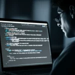 A person reading text on a screen, with subtle visual cues representing dynamic emotions, 35mm portrait, depth of field, blue and grey duotones.
