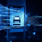 Concetto astratto di rilevamento di esempi avversari: una rete neurale stilizzata che analizza un'immagine digitale di un segnale stradale, con elementi grafici luminosi che rappresentano la teoria del caos (come attrattori strani) e feature spaziali che identificano una perturbazione quasi invisibile sull'immagine. Illuminazione drammatica, prime lens 35mm, profondità di campo, duotono blu e viola high-tech.