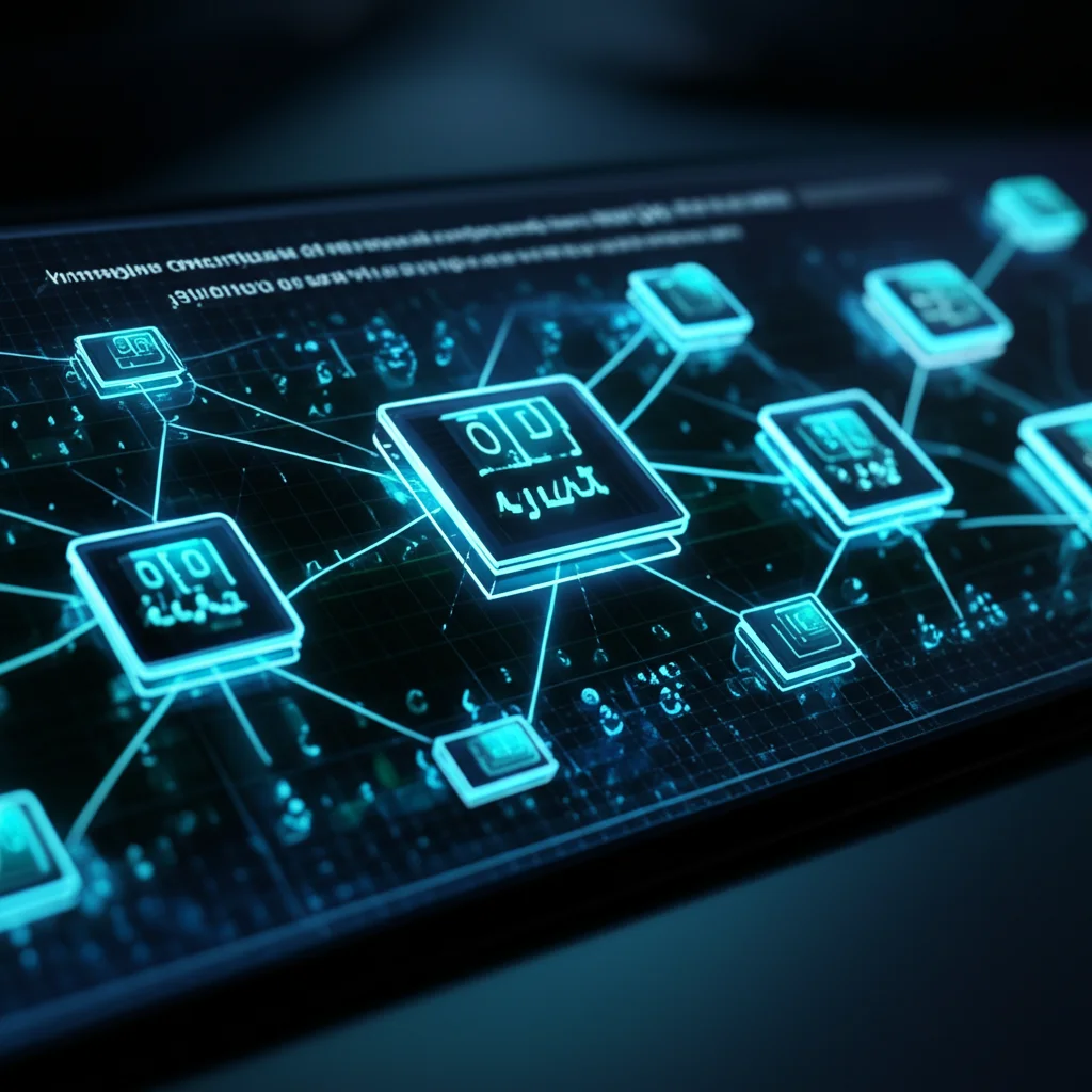 Immagine concettuale di reti neurali bidirezionali (BiLSTM) che analizzano complessi flussi di dati testuali in scrittura urdu Nastaleeq su uno schermo digitale futuristico. Focus sui nodi interconnessi della rete che elaborano informazioni in entrambe le direzioni. Macro lens, 80mm, high detail, precise focusing, controlled lighting con toni blu e cyano.