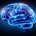 Immagine concettuale fotorealistica del cervello umano con percorsi neurali luminosi che simboleggiano la speranza e la ricerca contro l'Alzheimer, illuminazione drammatica con contrasto tra luci e ombre, obiettivo 35mm, profondità di campo per enfatizzare la complessità e la bellezza del cervello.