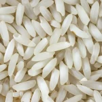 Macro lens, 100mm, high detail, precise focusing image of healthy, plump rice grains, representing high seed setting rate.