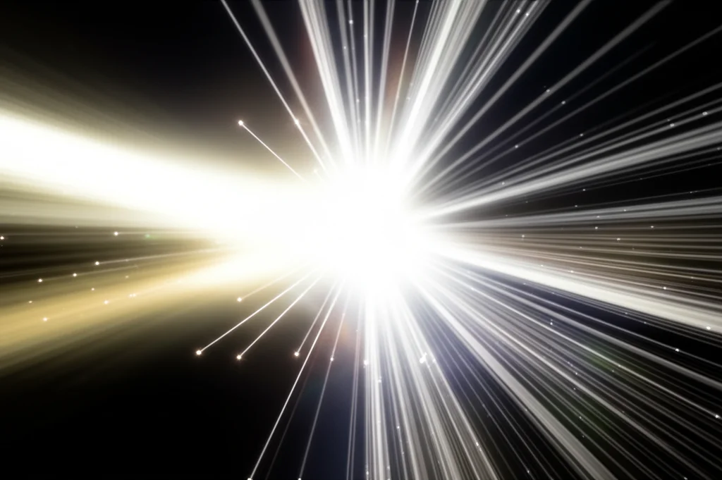 Rappresentazione astratta del ragionamento complesso, obiettivo grandangolare 20mm, messa a fuoco nitida, che mostra percorsi luminosi interconnessi di dati che convergono e divergono, rappresentando il flusso e l'interazione delle prove, alcuni percorsi luminosi (sinergia), altri che si affievoliscono (ridondanza) o si scontrano (dissonanza).