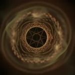 Abstract mathematical structure, high detail, macro lens, 80mm, precise focusing, controlled lighting, representing the properties of operators in a Hilbert space.