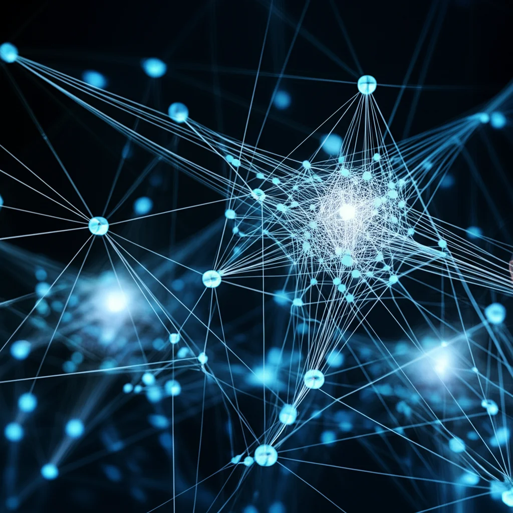 High detail, precise focusing, controlled lighting image of a complex chemical reaction diagram being analyzed by an abstract representation of a deep learning neural network.