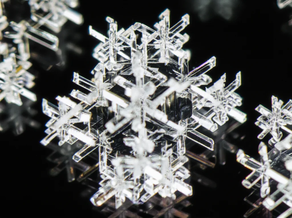 Macro fotografia di cristalli purificati di derivati del 2-metilbenzo[d]ossazolo su una superficie di vetro da laboratorio, con luce laterale controllata per evidenziare la loro forma e purezza, obiettivo macro 60mm, alta definizione dei dettagli cristallini.