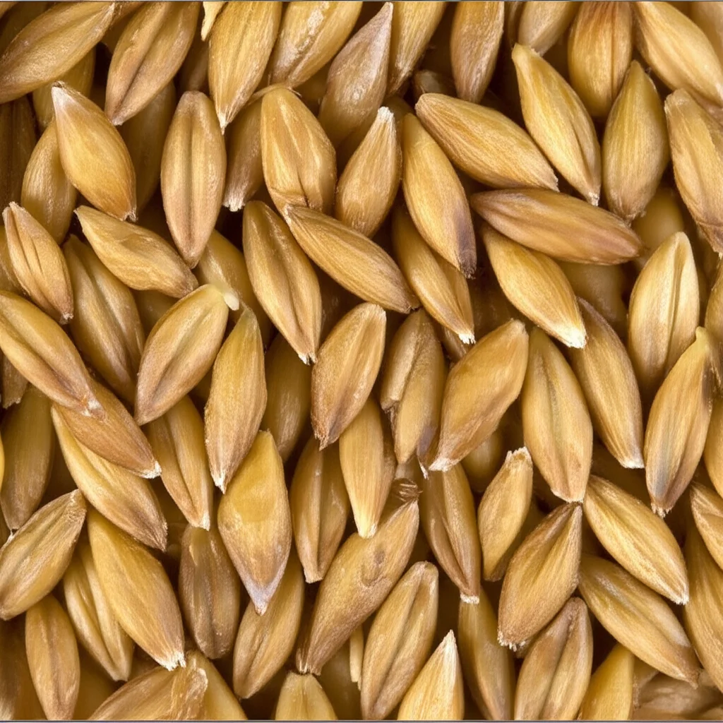 Macro fotografia di semi d'orzo in germinazione, alcuni trattati con ABA mostrano una crescita inibita rispetto al controllo, illuminazione da studio controllata, alta definizione, obiettivo macro 100mm. L'immagine dovrebbe mostrare chiaramente la differenza tra i semi trattati e quelli di controllo, magari con i primi che appaiono meno sviluppati o con radici più corte.