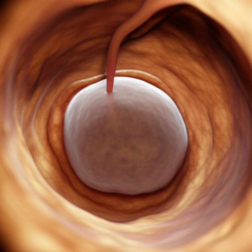 Un'immagine macro di un follicolo ovarico maturo, pronto per il prelievo, visualizzato tramite ecografia transvaginale. L'immagine dovrebbe avere un aspetto clinico ma non grafico, con colori tenui e un focus preciso sul follicolo. Macro lens, 70mm, high detail, precise focusing, controlled lighting.