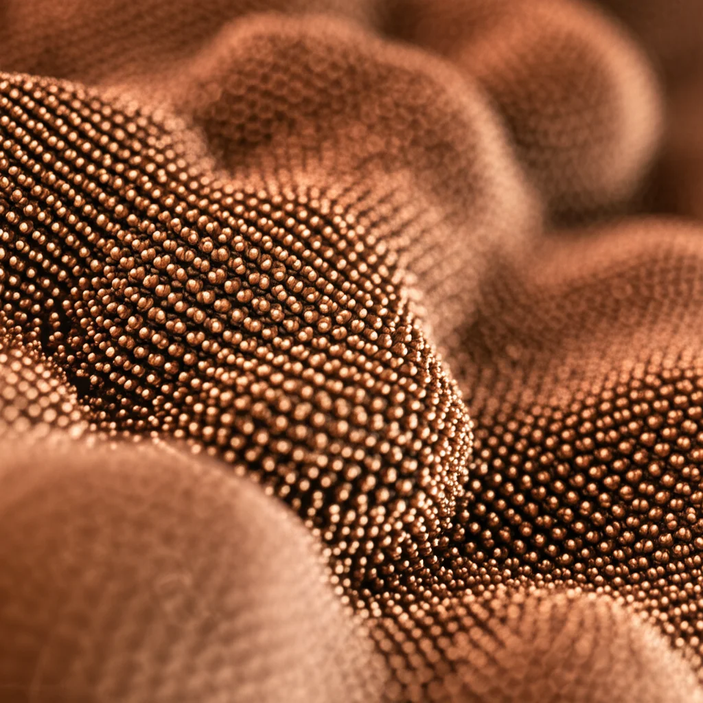 Primo piano fotorealistico di nanocluster di platino scintillanti, depositati su una superficie scura e stratificata di MXene. Macro lens, 105mm, high detail, precise focusing, controlled lighting, con alcuni cluster che emettono una debole luminescenza bluastra per simboleggiare l'arricchimento elettronico e l'efficienza catalitica.