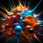 Abstract representation of multiple distinct entities merging into a single, complex whole, illustrating the concept of composition as identity and ontological explosion, photorealistic, macro lens, 60mm, high detail, precise focusing, controlled lighting.
