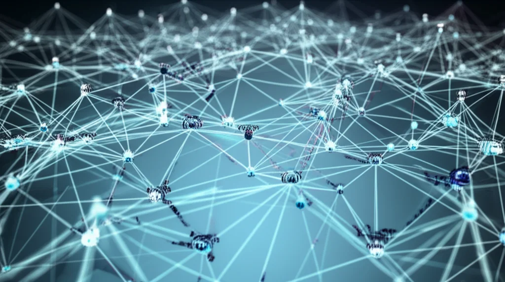 A complex network of medical terms and data points, illustrating the challenge of clinical document classification, high detail, controlled lighting.
