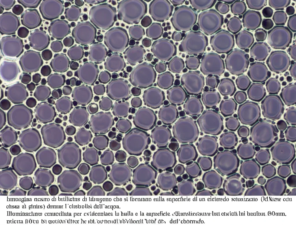 Immagine macro di bollicine di idrogeno che si formano sulla superficie di un elettrodo scuro e texturizzato (MXene con cluster di platino) durante l'elettrolisi dell'acqua. Illuminazione controllata per evidenziare le bolle e la superficie, obiettivo macro 90mm, alta definizione, focus preciso sulle bolle e sulla microstruttura dell'elettrodo.