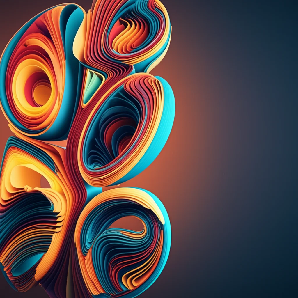 Una composizione artistica astratta che fonde elementi matematici come griglie cartesiane e formule stilizzate con forme organiche fluide simili a curve di Bézier multicolori. L'immagine simboleggia l'unione tra la rigorosa teoria matematica del blossoming e le sue applicazioni creative nel design e nella computer grafica. Obiettivo prime da 35mm, profondità di campo ridotta per focalizzare su alcuni dettagli, illuminazione da studio con un leggero effetto "film noir" per dare drammaticità, duotono blu e arancione.