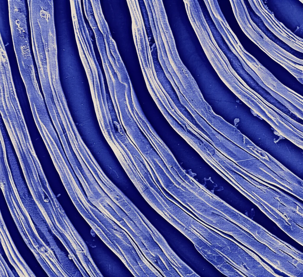 Un primo piano macro di una sezione del tratto intestinale umano, illuminazione controllata per evidenziare la texture delle villi, obiettivo macro 90mm, alta definizione, per illustrare la complessità del sistema gastrointestinale discusso nell'articolo sul Parkinson.