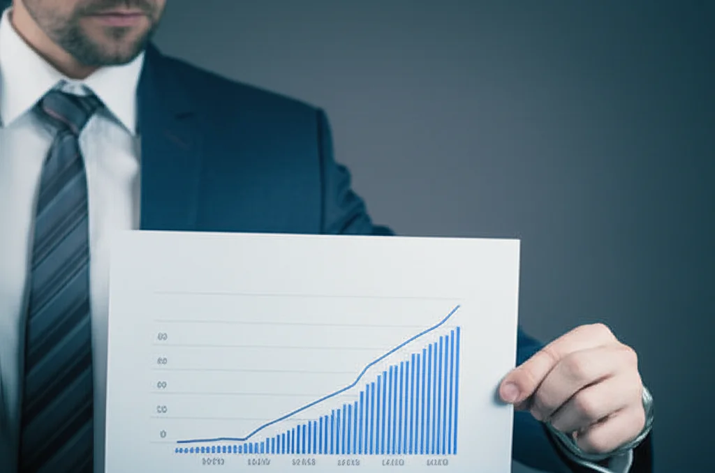 Un giovane adulto osserva con preoccupazione un grafico che mostra una linea di rischio crescente, rappresentante il pericolo di malattie cardiovascolari. L'immagine è un ritratto 35mm, con un effetto duotone blu e grigio per enfatizzare la serietà, e una profondità di campo che mette a fuoco il soggetto e il grafico.