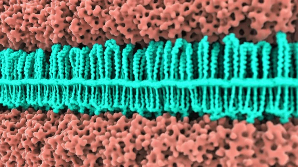 Molecular structure of the XPR1 protein embedded in a cell membrane, macro lens, 100mm, high detail, controlled lighting