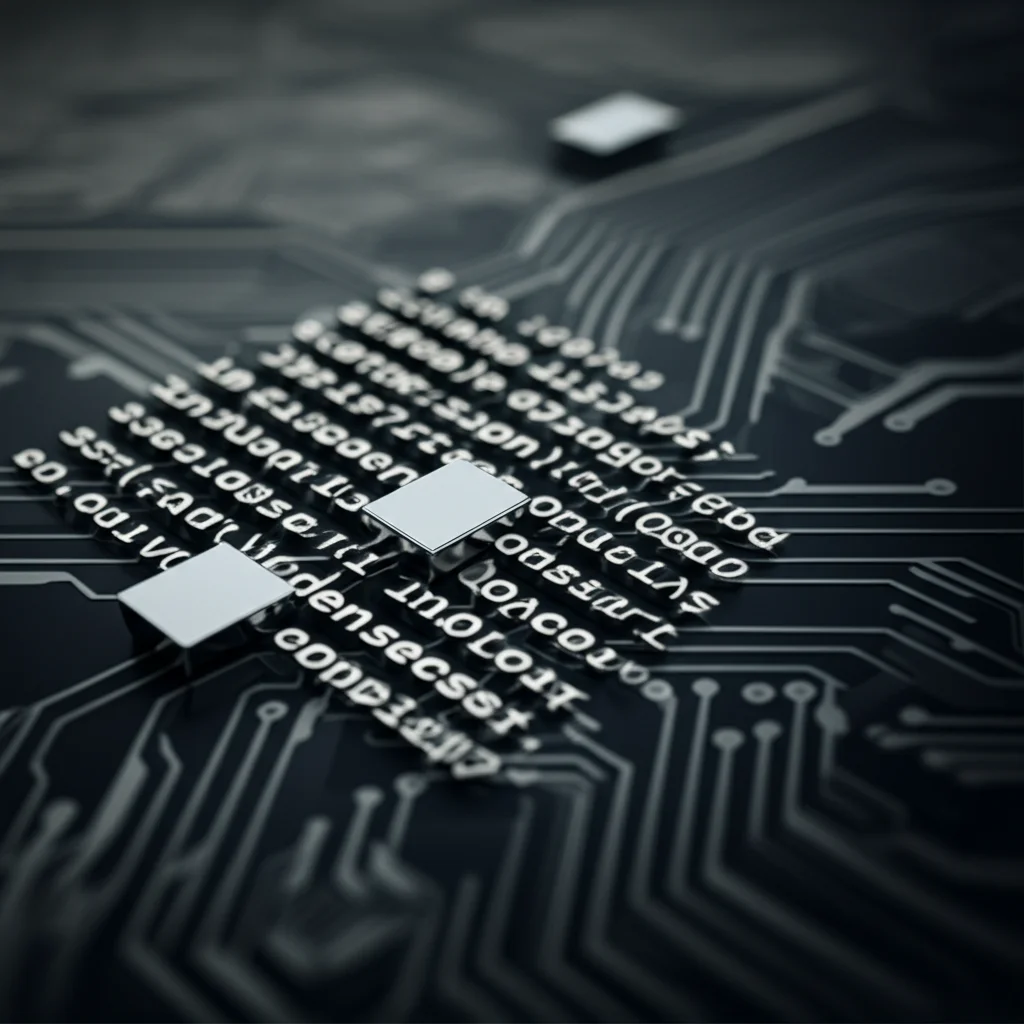 Un diagramma di flusso complesso che mostra task interconnessi (DAG) su uno sfondo di codice binario e circuiti elettronici, simboleggiando l'allocazione delle risorse. Prime lens, 35mm, depth of field, duotone blu e grigio.