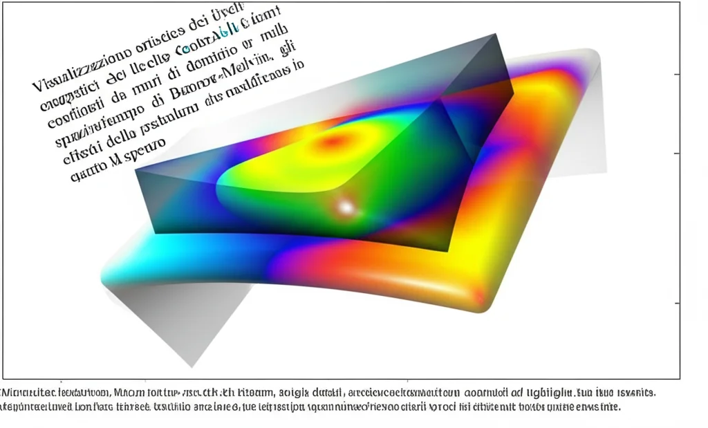 Visualizzazione artistica dei livelli energetici dei bosoni di Klein-Gordon confinati da muri di dominio nello spaziotempo di Bonnor-Melvin, con gli effetti della gravità arcobaleno che modificano lo spettro. Macro lens, 60-105mm, high detail, precise focusing on the energy bands, controlled lighting to highlight quantum effects.